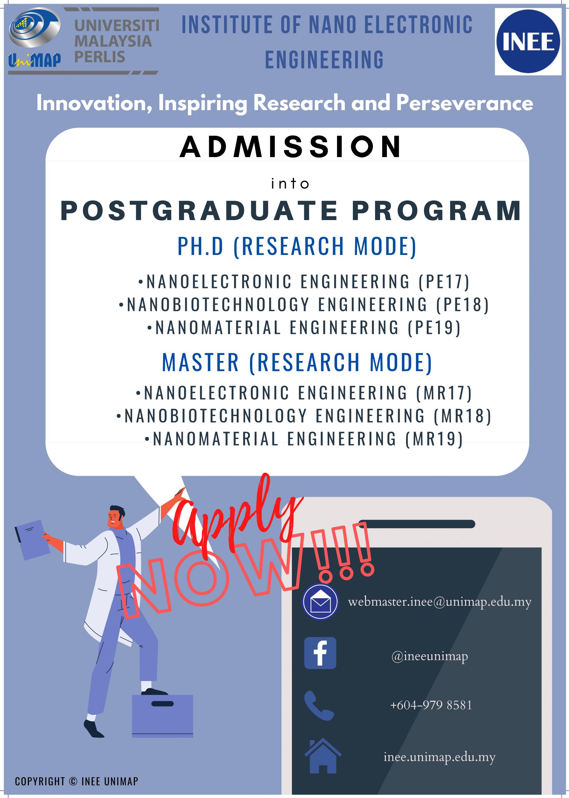 Postgraduate Program offered at Institute of Nano Electronic Engineering