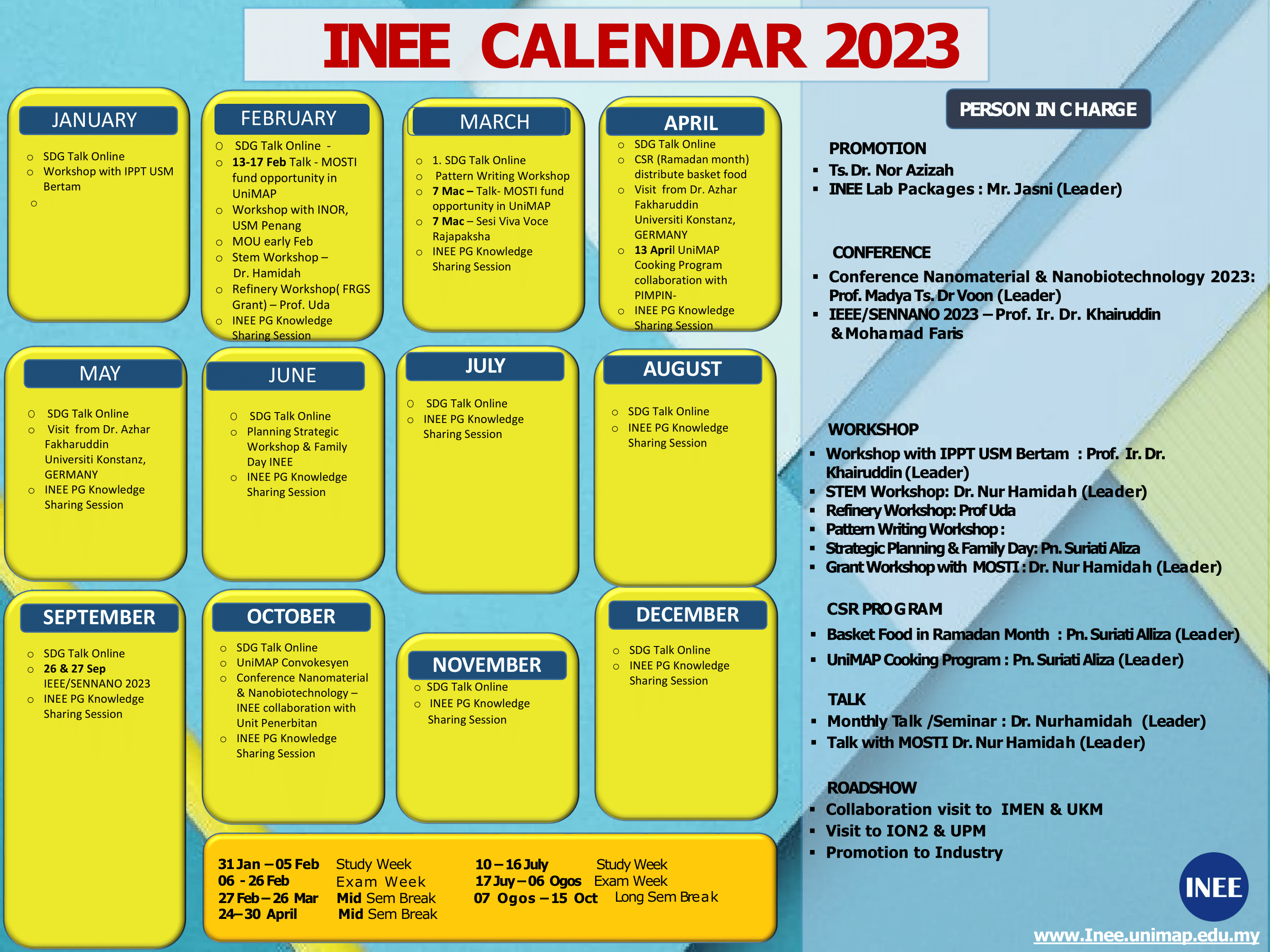 2023 INEE Calendar