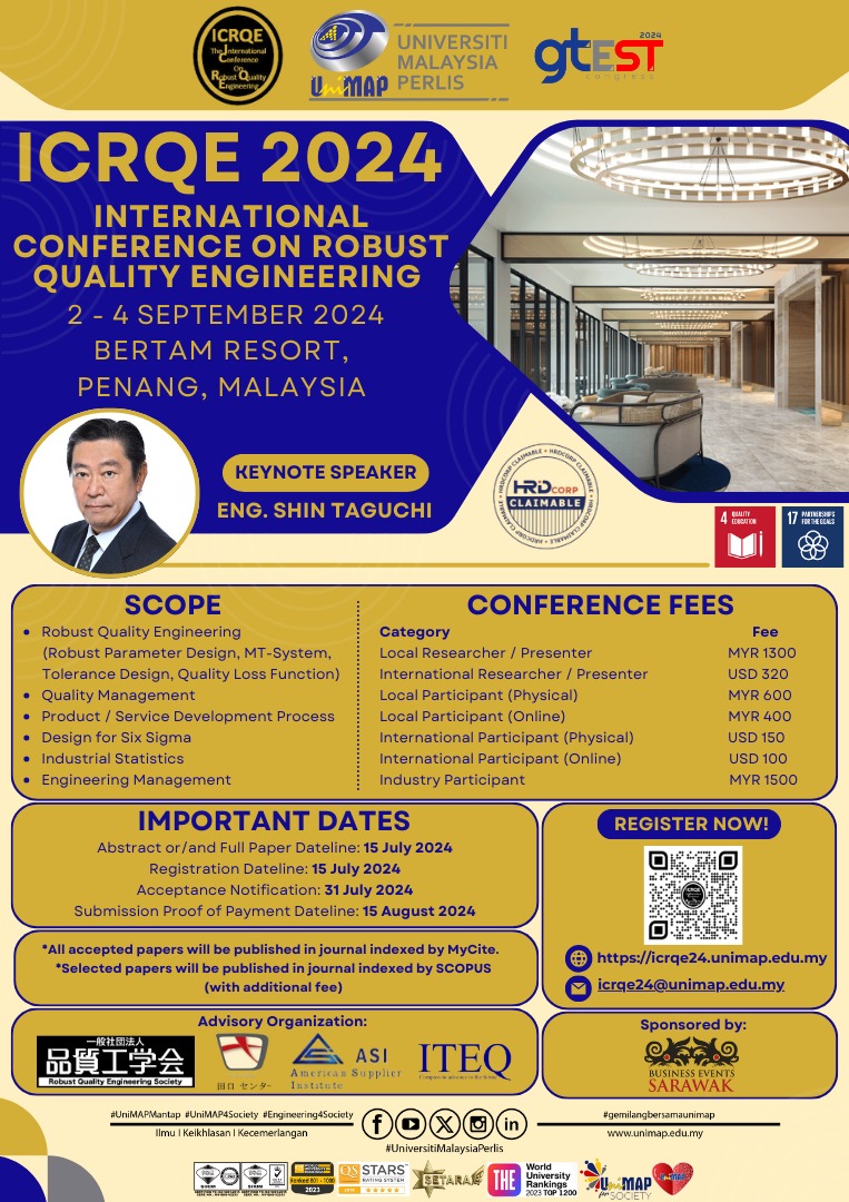 The 6th International Conference on Robust Quality Engineering (ICRQE) 2024