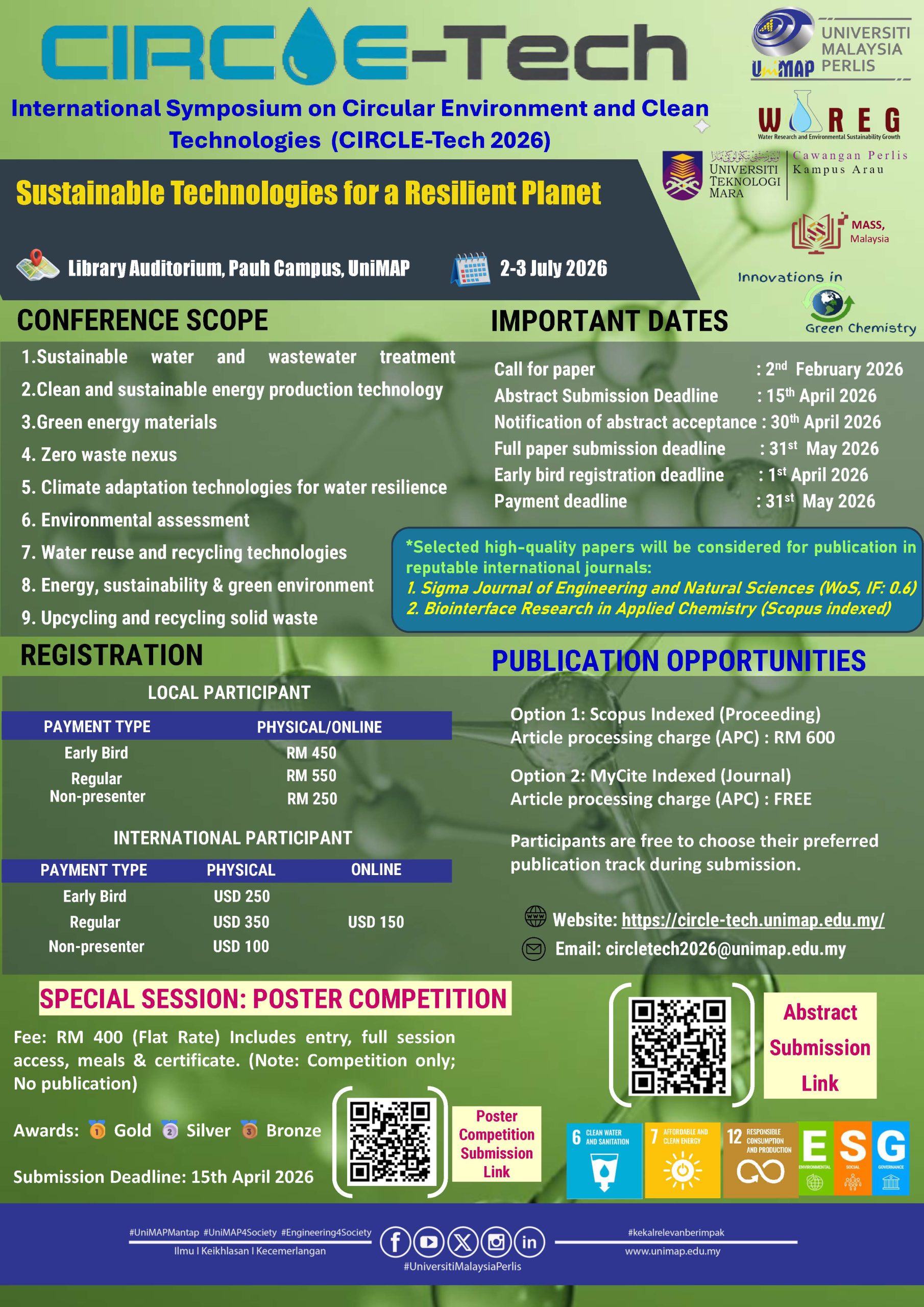 International Symposium on Circular Environment and Clean Technologies (CIRCLE-Tech2026)