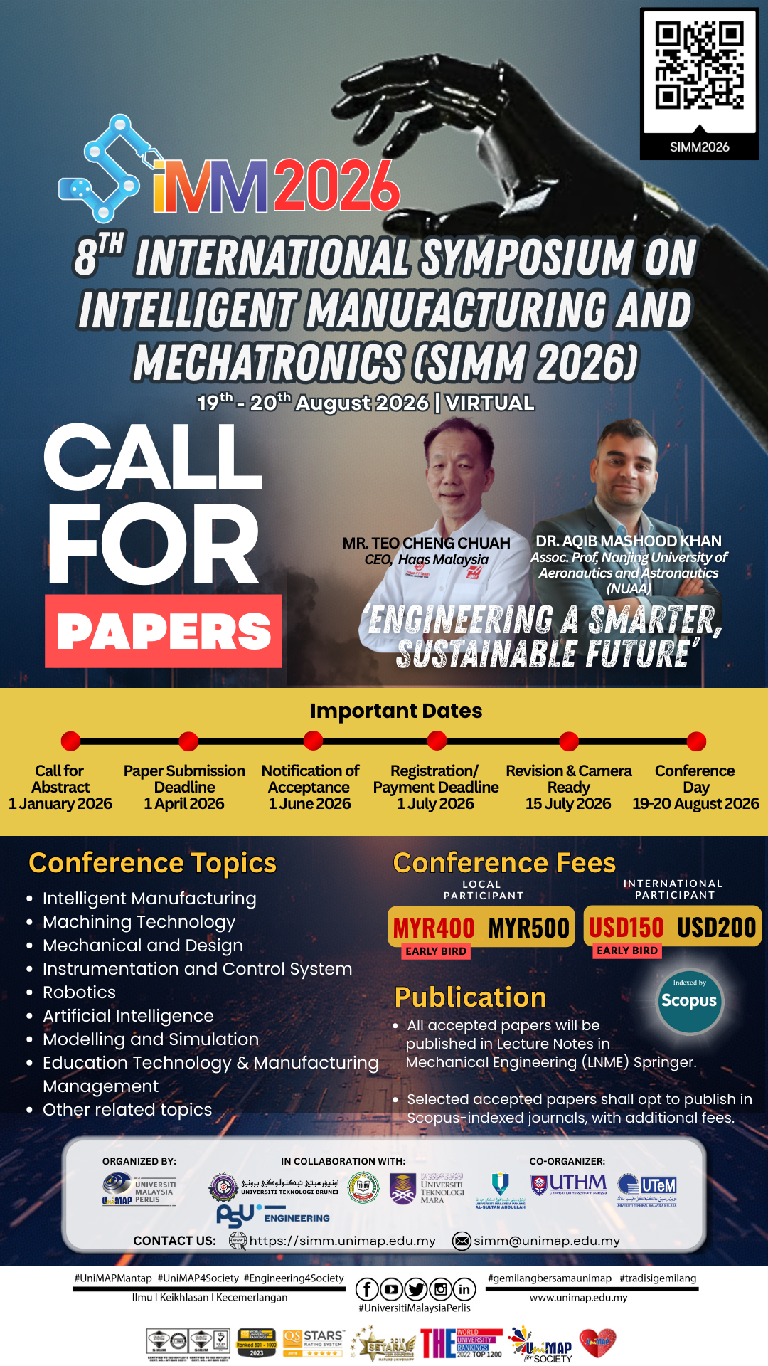 Symposium on Intelligent Manufacturing and Mechatronics (SIMM2026)